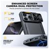 Shockproof Protective Wallet Case with Card Holder, Kickstand and Sliding Camera Cover for iPhone 17 Pro-Black