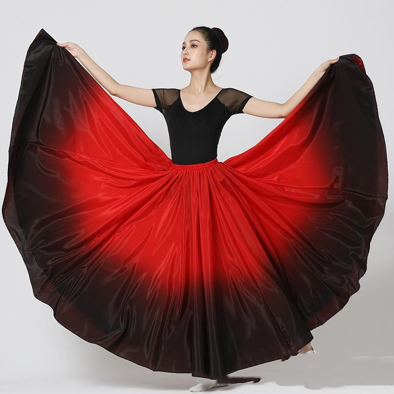 

720 градусов Испания Фламенко Танец Исполнитель Платья Женщины Сценическое Выступление Танцевальные Юбки Костюмы Vestido 90cm