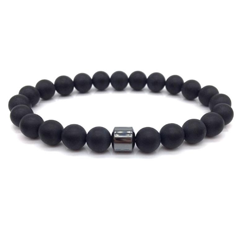 Mode Naturstein Armbänder Männer Energie Zylinder Hämatit Heilung Armbänder für Frauen Gebet Reiki Charme Schmuck Geschenk