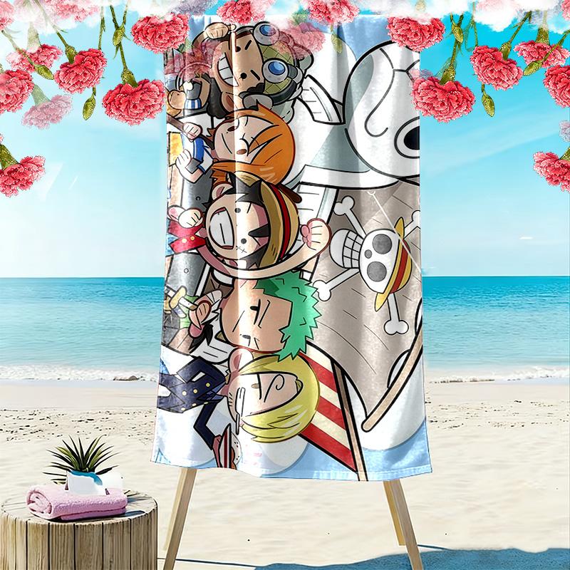 One Piece2 Print Beach Towel, Large Soft Quick Dry Towel for Beach Camping Swimming