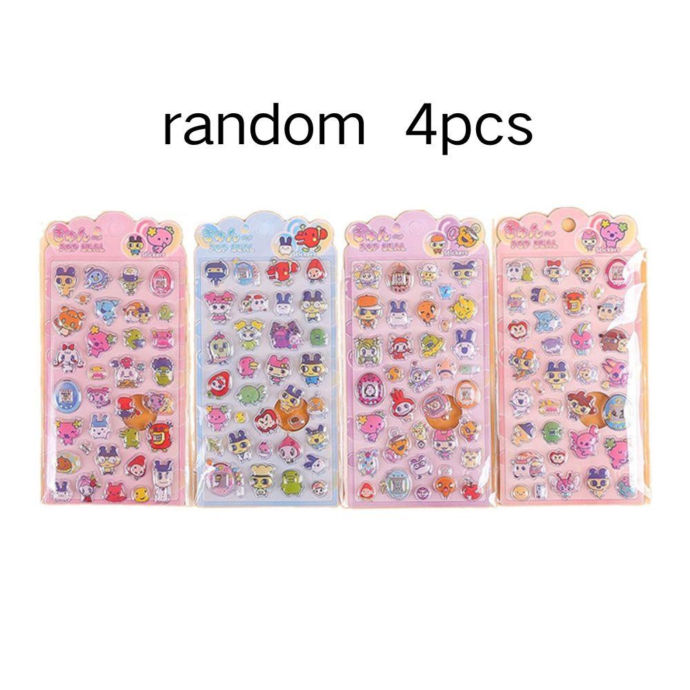 1/4 Stück Kawaii Tamagotchi Sticker 3D DIY Scrapbook Laptop Aufkleber Bonbon Tropfen Siegel Aufkleber Scrapbooking Party Mitgebsel Geschenke CC