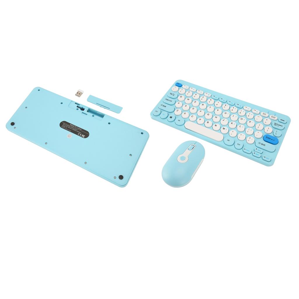 Wireless Keyboard Mouse Set Stylish Slim Round Keycaps Ergonomic 2.4G Keyboard Mouse Combo for Desktop PC Computer