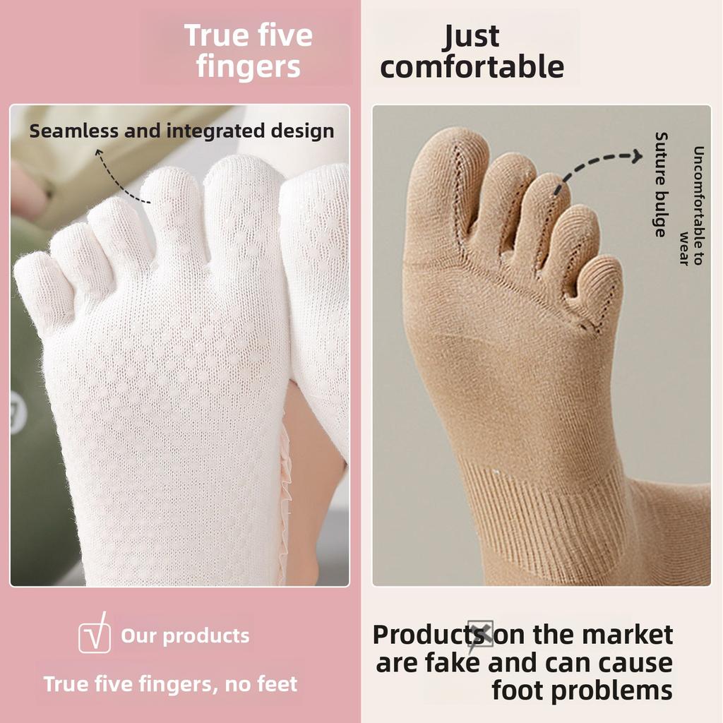 Five-finger Yoga Socks - Children's Spring/summer Sports Anti-slip Pilates Summer Split-toe Socks - Boat Socks