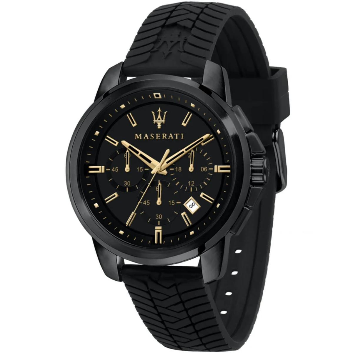 Maserati Men's Black R8871621011 Chronograph Dial Watch