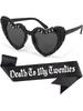 Death To My 20s Birthday Set Black Heart-Shaped Sunglasses Glasses Glitter Sash Farewell To The 20s Birthday Decor Photo Prop