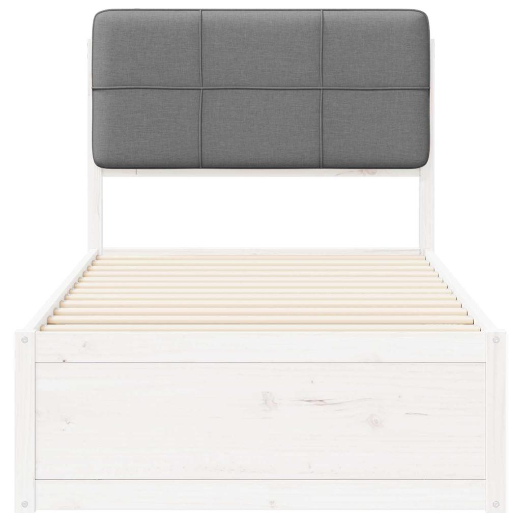 Bed Frame with Upholstered Headboard Light Grey 75 x 190 cm
