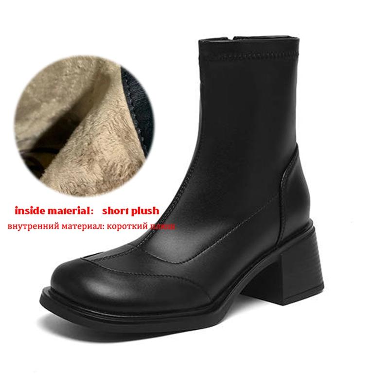 Krazing Pot Microfiber Winter Round Toe Modern Platform Size 33 Boots Size 43 Women Fashion Ankle Boots