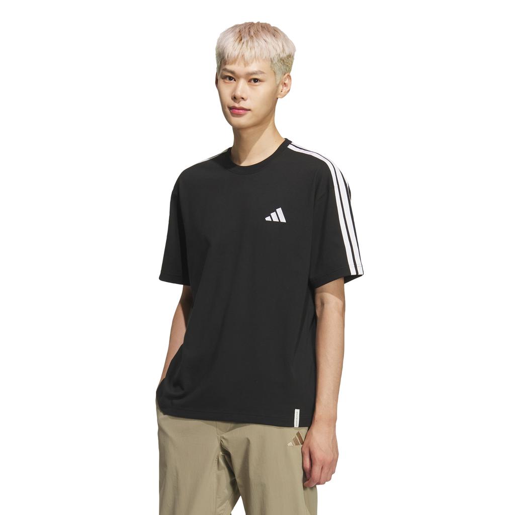 adidas Essential Plus Loose Fit 3-Stripe Single Jersey Short Sleeve T-Shirt Kf3736