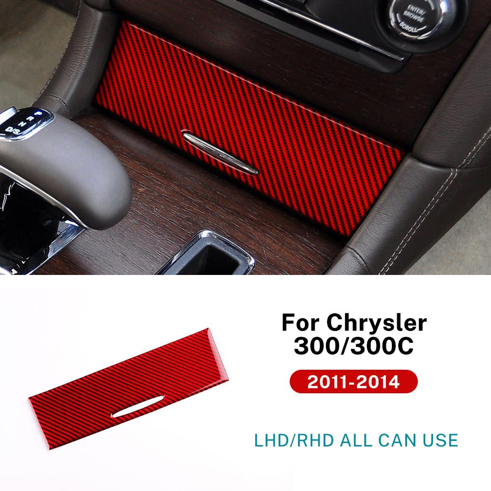 Real Soft Carbon Fiber Sticker For Chrysler 300 300C 2011 2012 2013 2014 LHD RHD Car Central Control Cigarette Lighter Trim