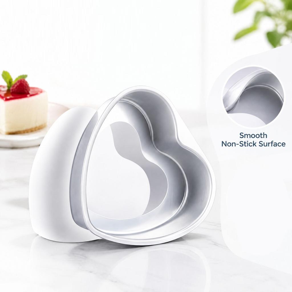 Heart-Shaped Chiffon Pan with Removable Bottom for Baking