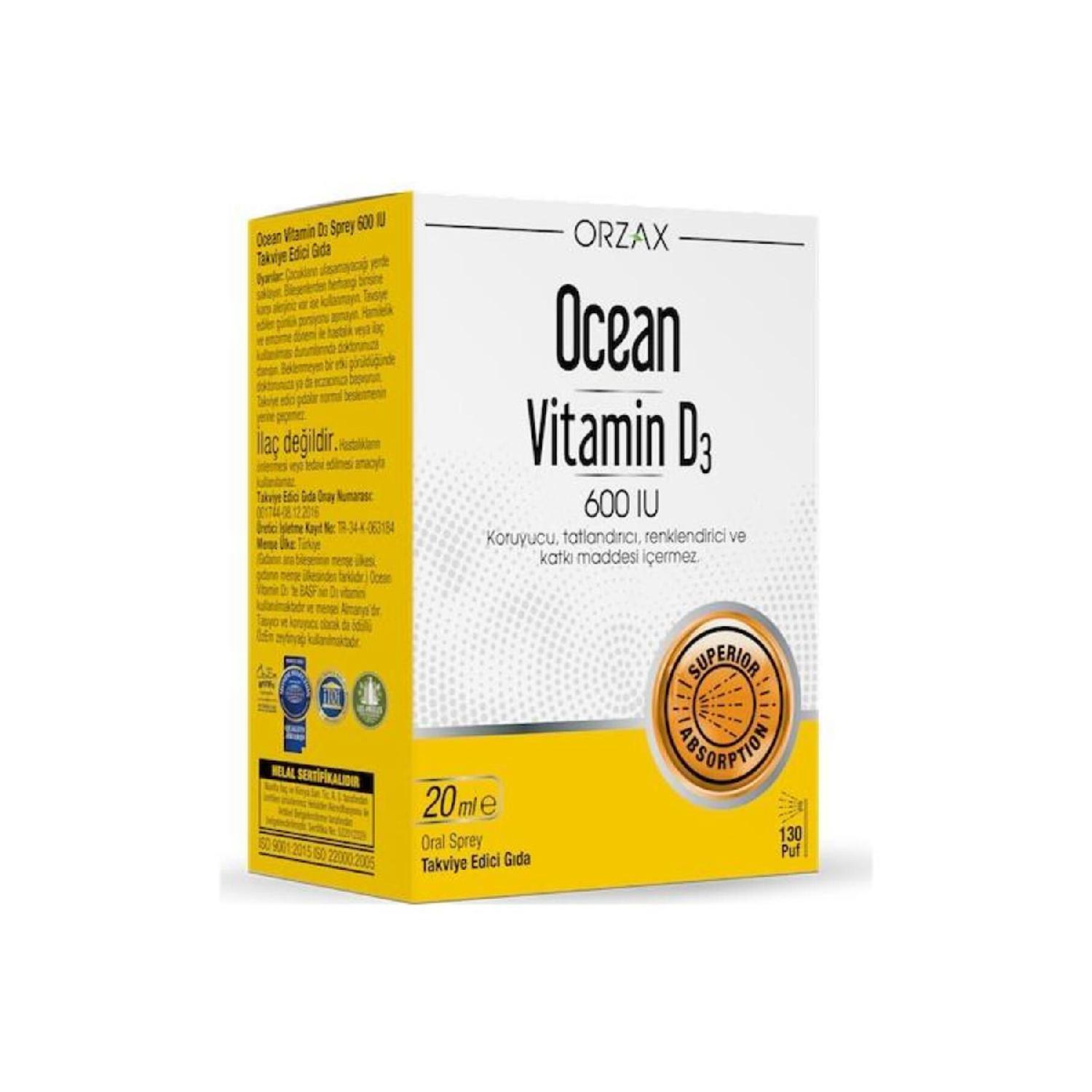 

Orzax Vitamin D3 600iu 20ml Spray
