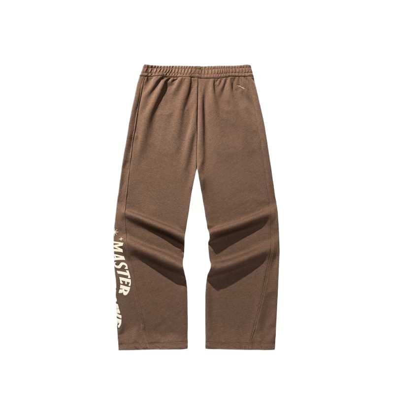 Anta Lifestyle Series Mid-Rise Letter Print Fitted Sports Pants Women Bottoms 162518306-3