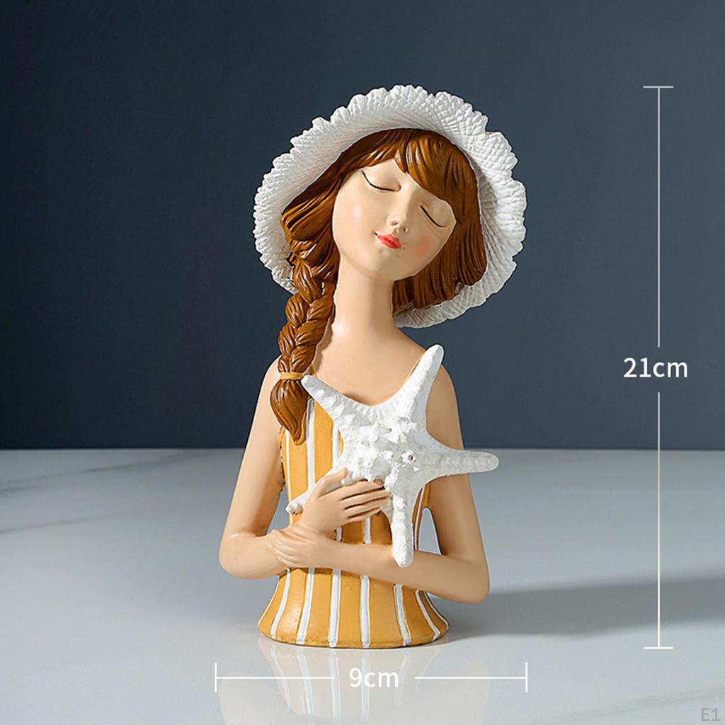 Figurine Storage Pencil Artware Collectible Statue Sculpture for Bedside Table Bedroom Living Room