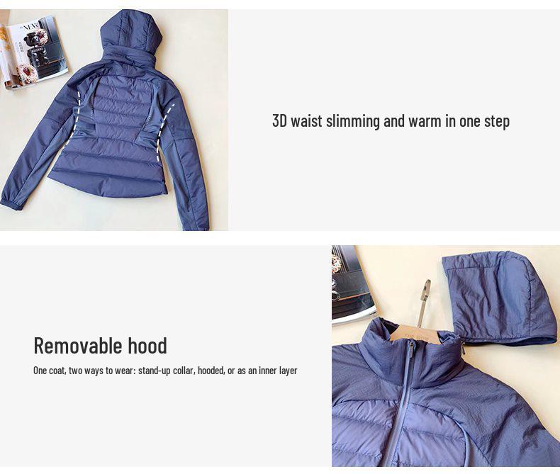 Women's Winter Slim Fit Short Down Jacket - 90% White Duck Down, Warm, Flattering, and Sporty