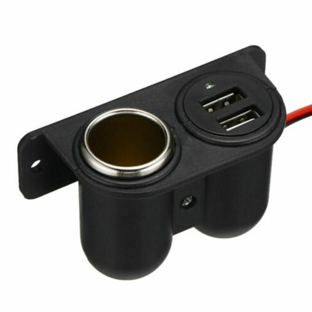 USB Ports Socket DC 5V 3.1A Dual USB Built-In Car Camper Adapter Cigarette Lighter Multi Plug Charger Port Socket Car Accessory
