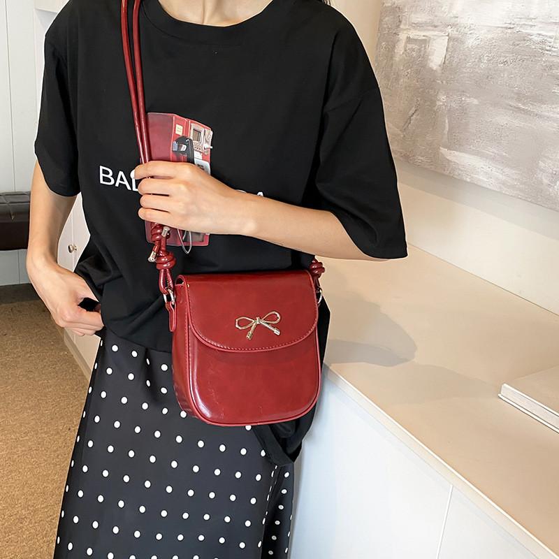 Trendy Korean Style Butterfly Bow Small Shoulder Bag For Women 2024 Summer Edition Medium Size Black White Silver Red