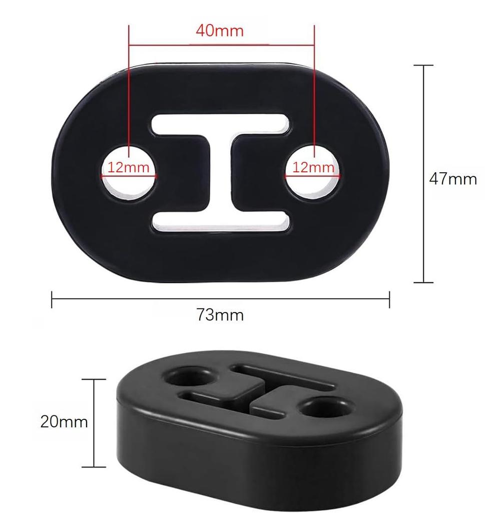 Haverain Set of 4 Muffler Hanging Rubber Exhaust Pipe Exhaust Pipe Hanger Reinforced Muffler