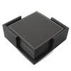 6pcs/set Fashion Desk Decor 4" Square Leather Tea/Coffee Cup Pad Small Coaster