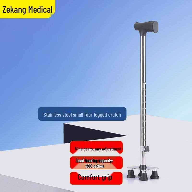 Rutschfester, teleskopierbarer Gehstock aus Edelstahl für Menschen mit Behinderung – leicht und robust