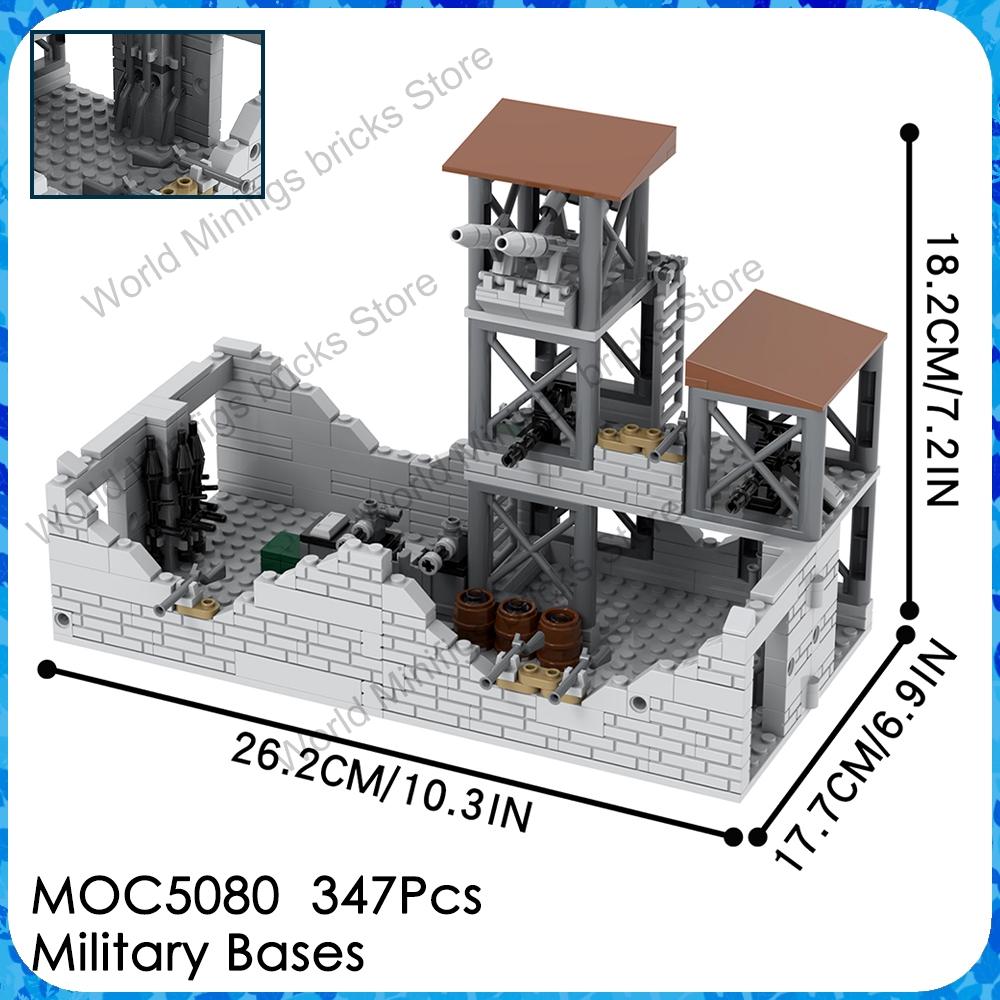 MOOXI MOC WW2 Military Battlefield Bases Bricks War Artillery Compatible Figures Building Blocks Set Toys For Children Adults 3D