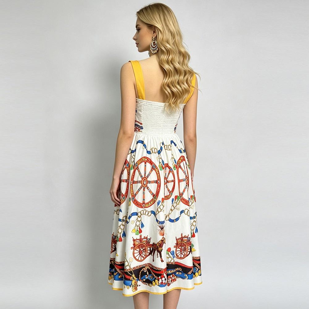 Senza maniche con spalline taglia forte Vintage floreale Nuovi Arrivi Vestiti Per Donne Casual Lunghi Estivi da Festa