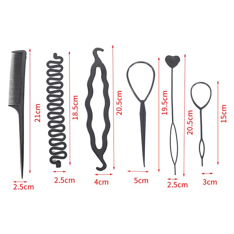6 Pcs/Set Multiple Magic Hair Braided Tool Women Girl Hair Donut Bun Maker Hairpins Twist Hair Clip Styling Tool Hair Accessory