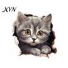 Toilet Lid Decoration Broken Wall Cat Sticker, Peel And Stick Decor PVC Bathroom Decal Decal, Removable Waterproof Sticker for