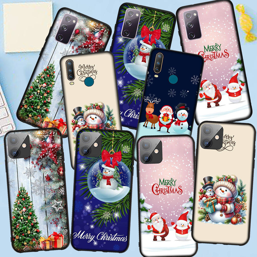 Phone Case for iPhone 17 16 15 Plus XR Huawei P30 P20 Lite Redmi Note 14 12 11 13 Pro Max OPPO A60 A80 A40 A38 Gift Snowman Merry Christmas Deer Cover