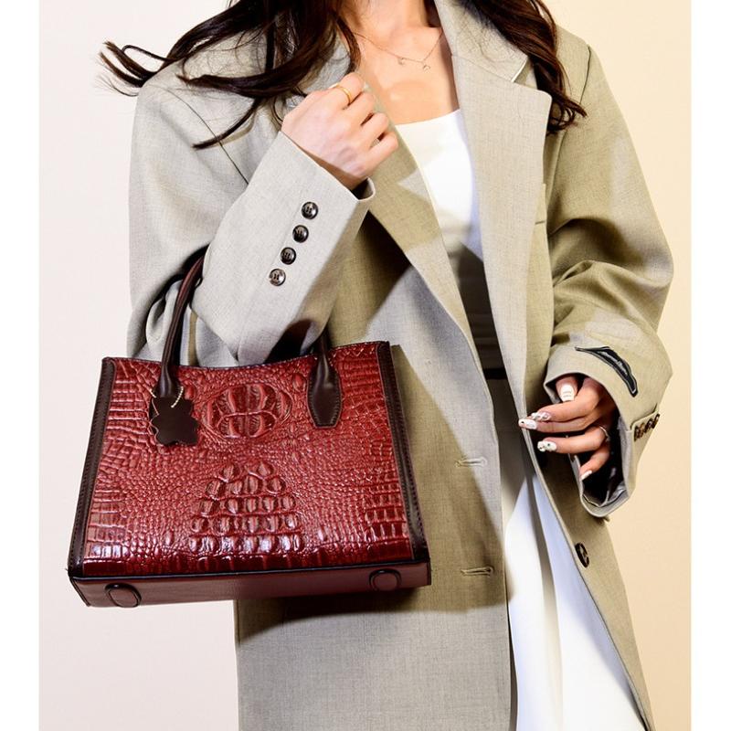 Taschen Damenhandtaschen mit großem Fassungsvermögen, neue Tragetaschen, europäische und amerikanische Modetaschen mit Krokodilmuster für Damen