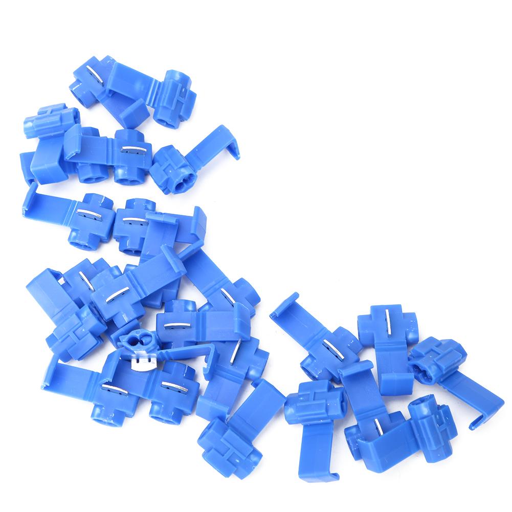 25Pcs Blue Solderless Quick Splice Snap Wire Connector 0.75 2.5mm AWG 14 To 18