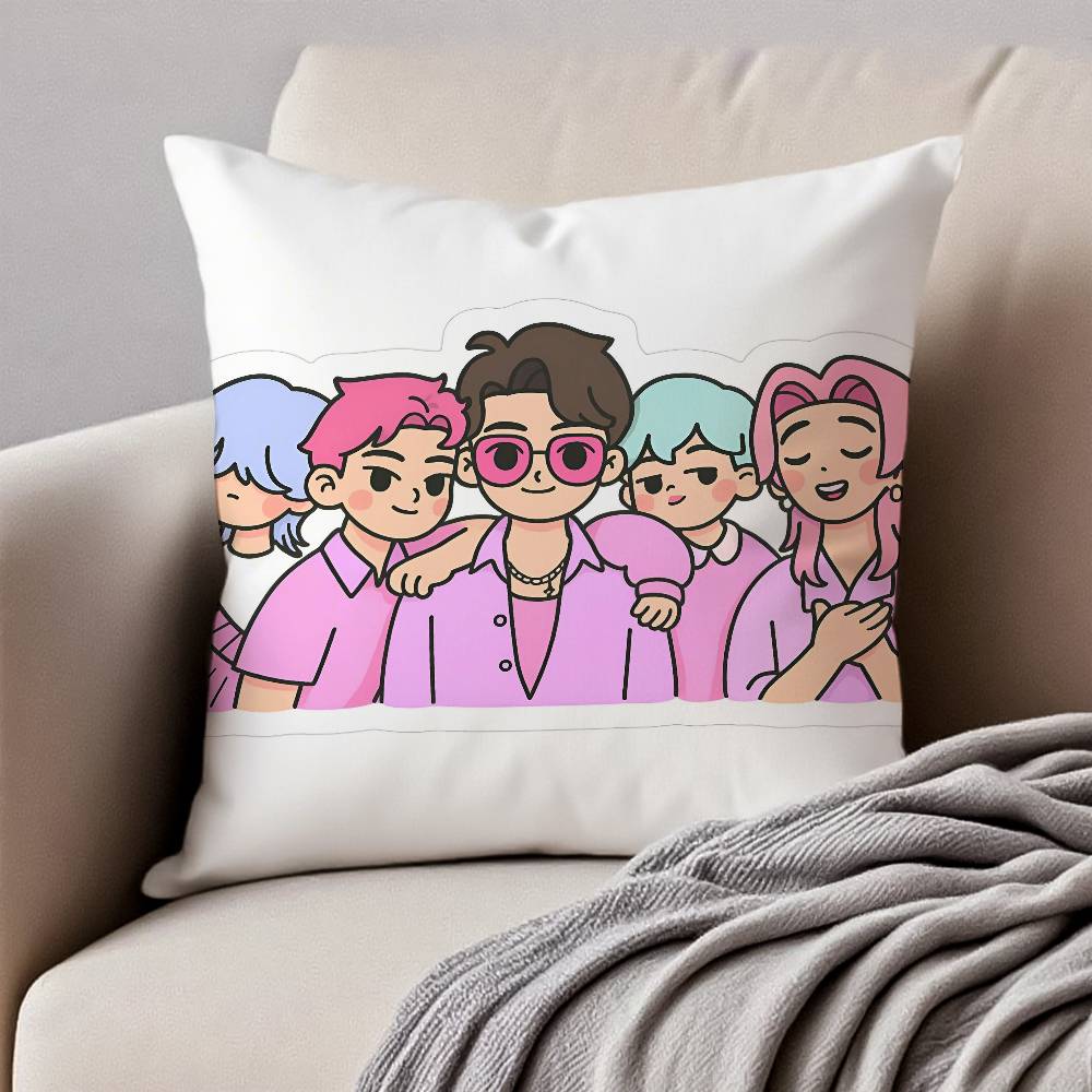 Movie S-Sajas B-Boys Pillow Case Anti-Dustmite Pillowcase Invisible Zipper Silky Short Plush Sofa Cushion Cover