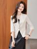 Women's 3/4 Sleeve Blazer - Spring/Summer 2026, Petite Medium-Length, Elegant Casual Suit Top