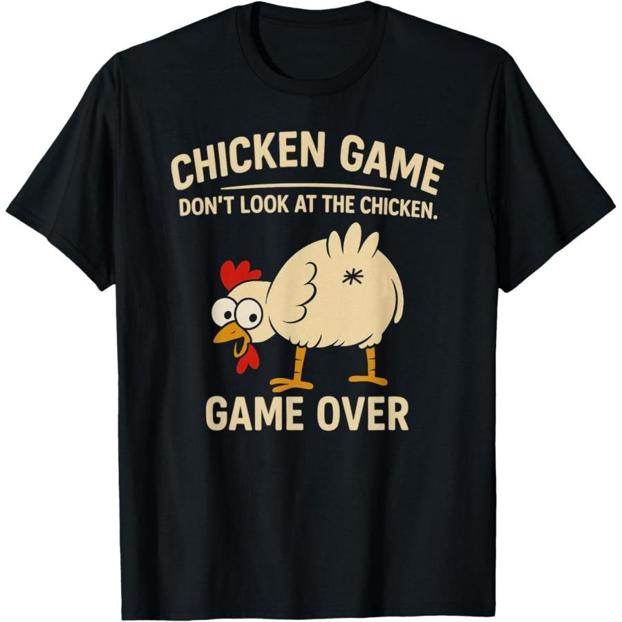 OPWHZVLR Funny Chicken Shirts, Chicken Game Don t Look at The Chicken T-Shirt S