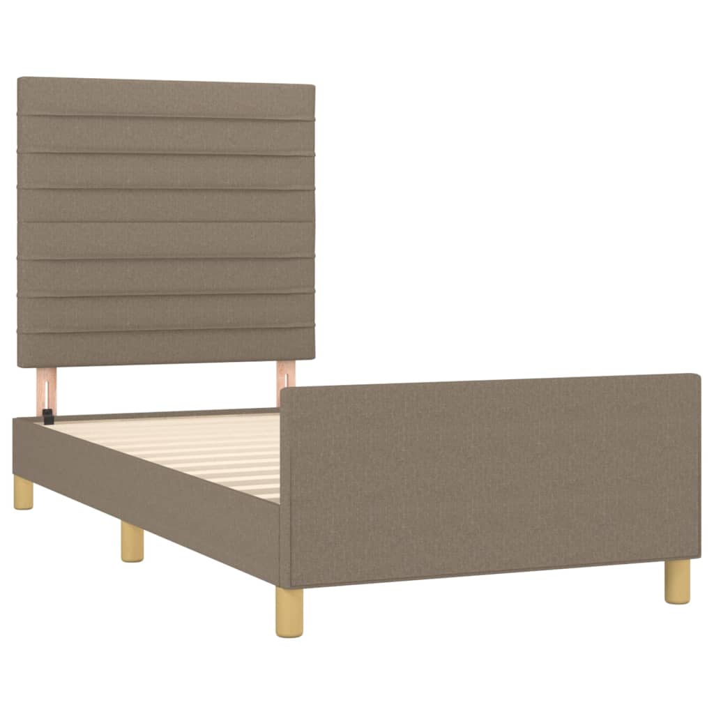 Vidaxl Struttura Letto Senza Materasso Taupe 90X200 Cm Tessuto