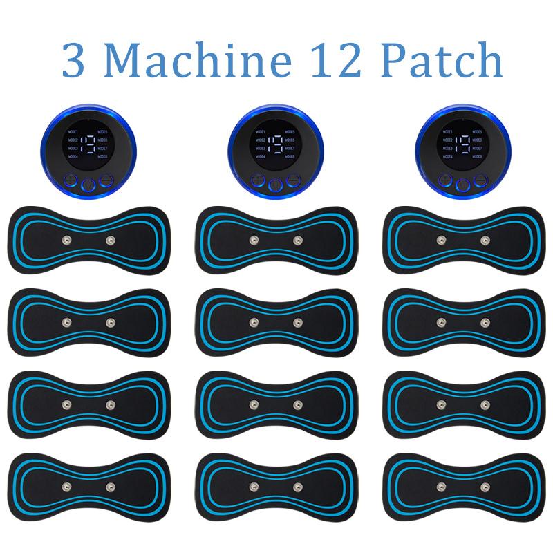 EMS Mini Electric Pulse Neck Masager LCD Display 8 Mode Cervical Massage Patch Muscle Pain Relief Tool Portable Body Massager