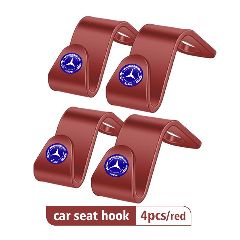 FA034pcs Car Rear Seat Hook Storage Hanger Organizer Accessories For Mercedes Benz W202 W212 W126 W140 W168 W177 CLS GLE GLC GLS CLA