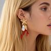 DIGADAGU Alloy Resin Coral Dangle Earrings New Exaggerated Charm Earrings Women Party Jewelry Accessories