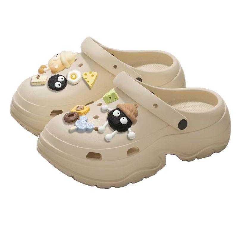 EVA Women's Height-Boosting Summer Clogs - Thick-Soled Beach Sandals for Petite Outdoor Use.