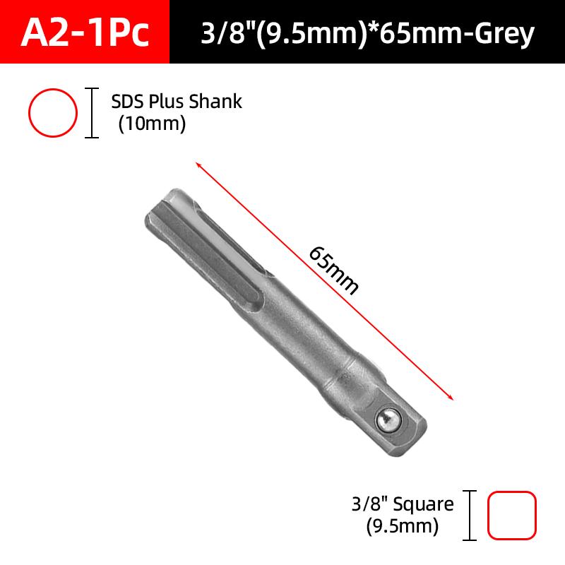 1/4"3/8"1/2" SDS Plus Socket Driver Drill Quick Change Hex Extension Adaptors Connector Hammer Drilling Bit Nut Impact Head Tool