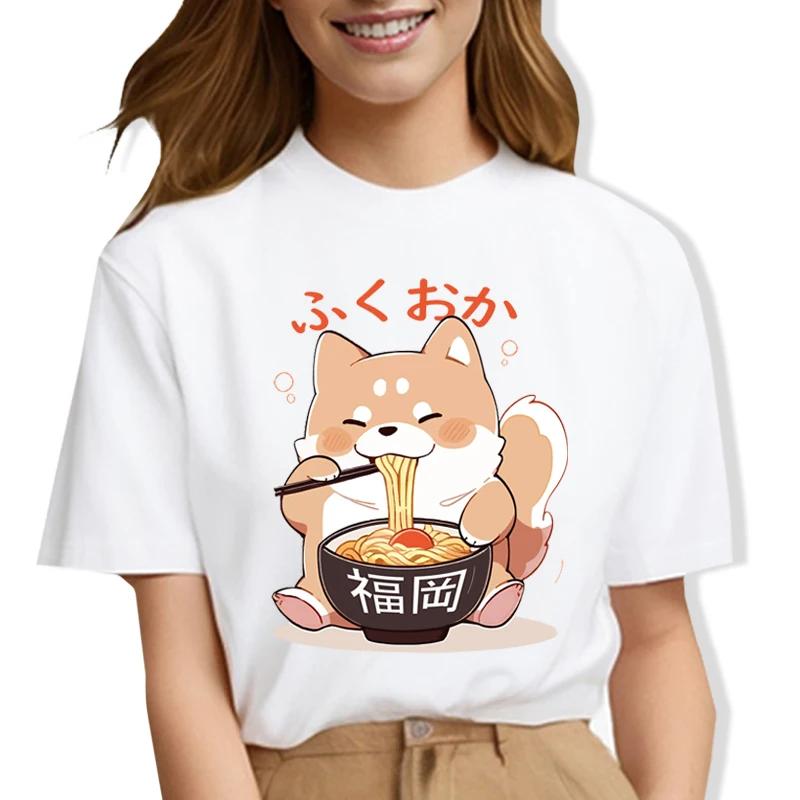 Shiba Inu t shirt Women Japanese top tee girl harajuku anime cartoon dog tshirts feUnisex summer oneck short sleeve clothing
