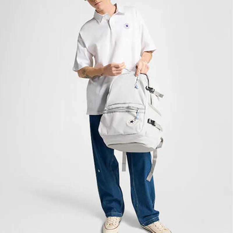 Converse Straight Edge Polyester Backpack Unisex Gray Fossil (Unisex) Backpacks 10021138 A14