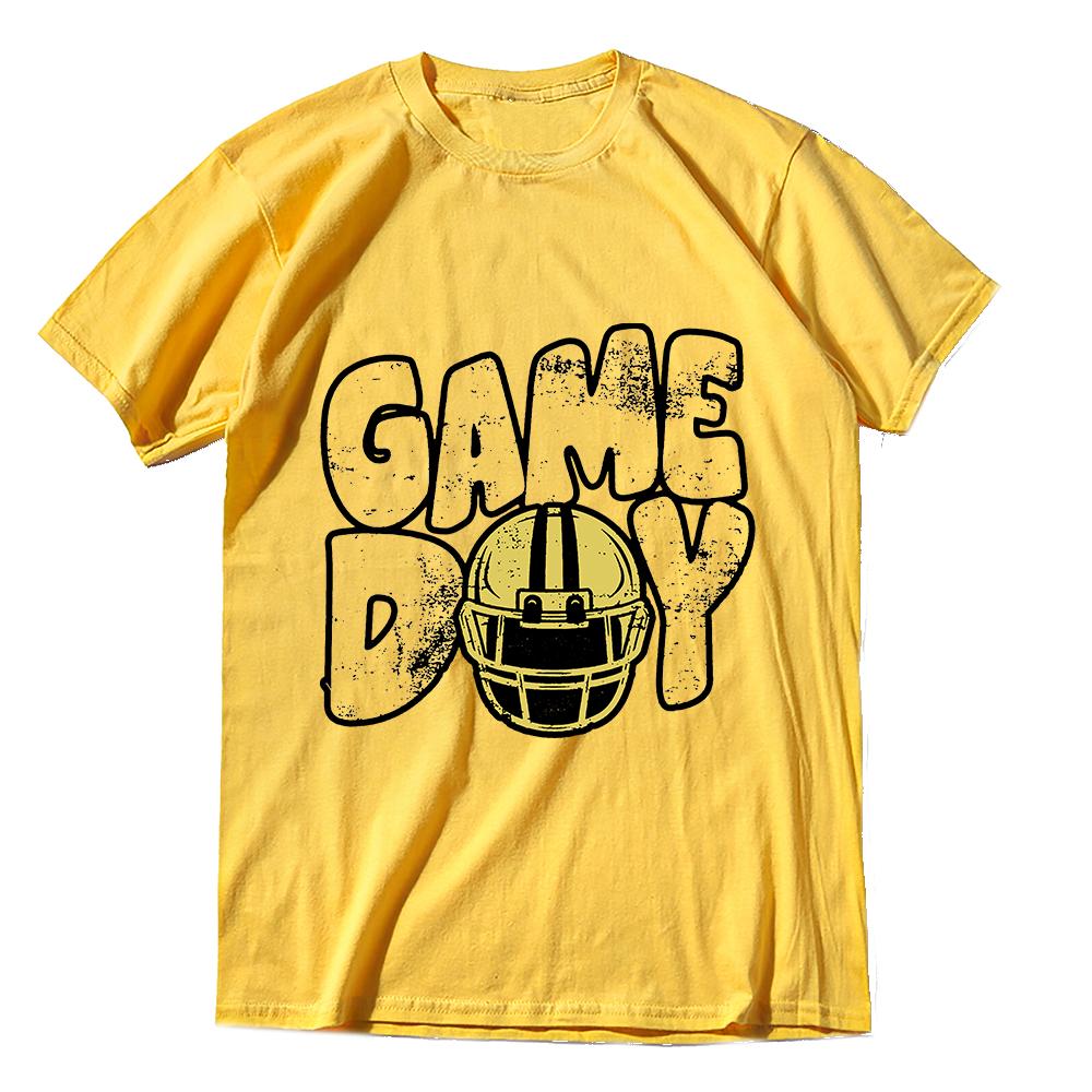 

Coolmind YK012 100% cotton football game day print men T shirt high quality cool big size cotton men tshirt big size tee shirts 4XL