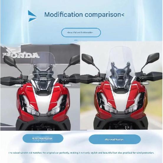 Honda ADV 350 22-25 Motorcycle Front Windshield, Wind & Rain Protection Deflector Sunshade Chest Protector, Durable Modification