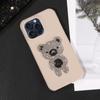 Handyhülle aus Kunstleder mit Diamant-Bärenmuster für iPhone16 15 14 13 12 11Pro Pro Max Plus X XR XS Max7 8 Serie Sturzsichere Hülle