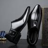 Autumn and winter men's business dress leather shoes gouging pointed men's shoes British shoes black can be velvet