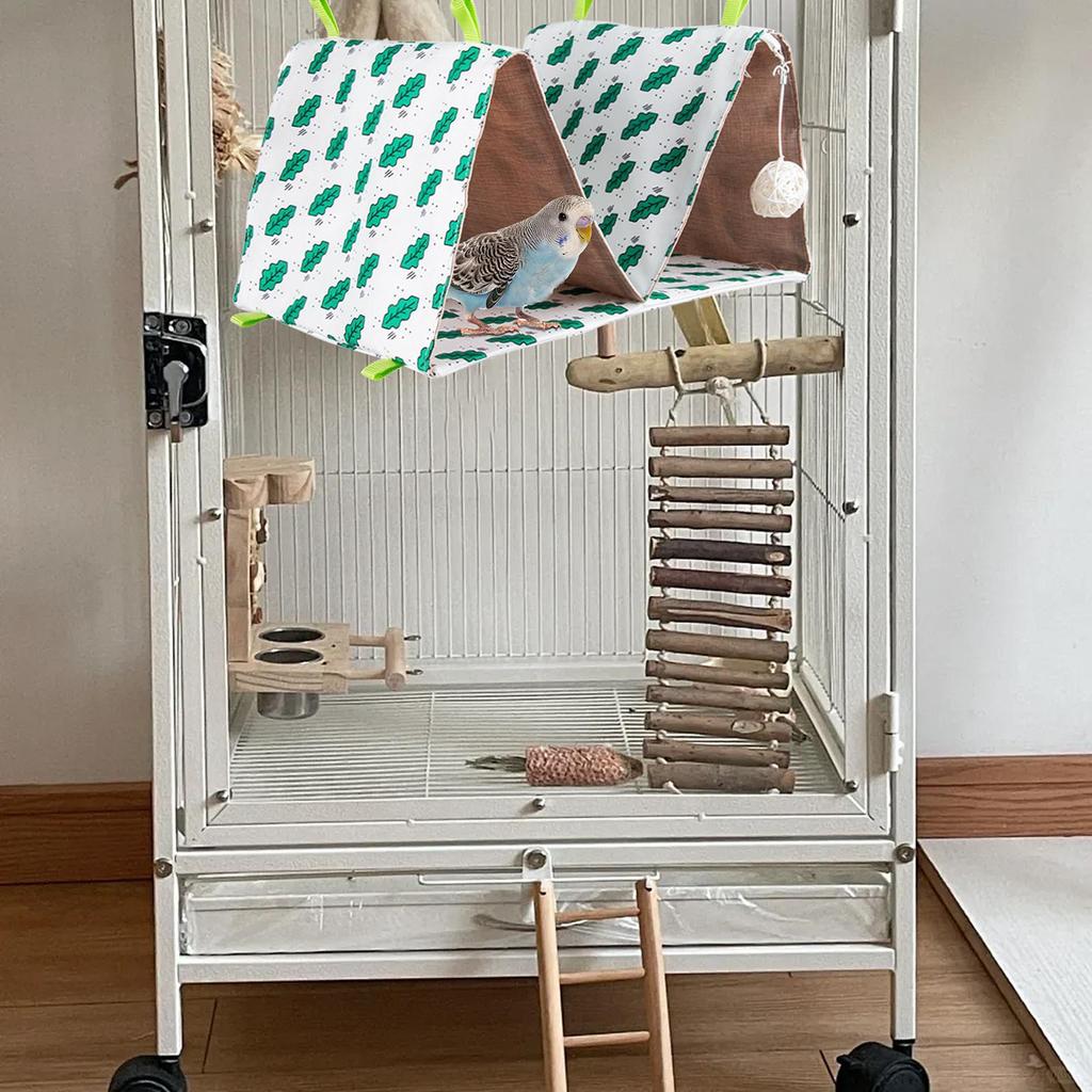 Wellensittich Bett Doppelte Höhle Papageiennest Dreieck Atmungsaktiv Wellensittich Ruhebett Zum Brüten Schlafen Bereicherung Spiel Fenster Außen