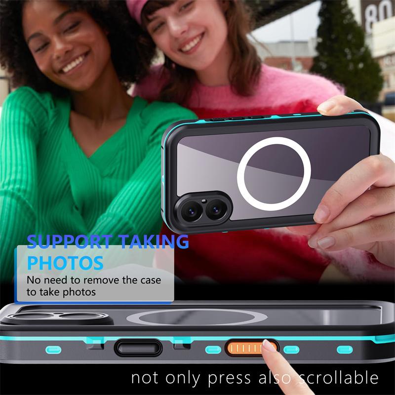 2 Meters Waterproof IP68 Redpepper Phone Case for iPhone 17 15 Pro Max 16 Xs 12 Glass Blue Support Magnetic Wireless Charging