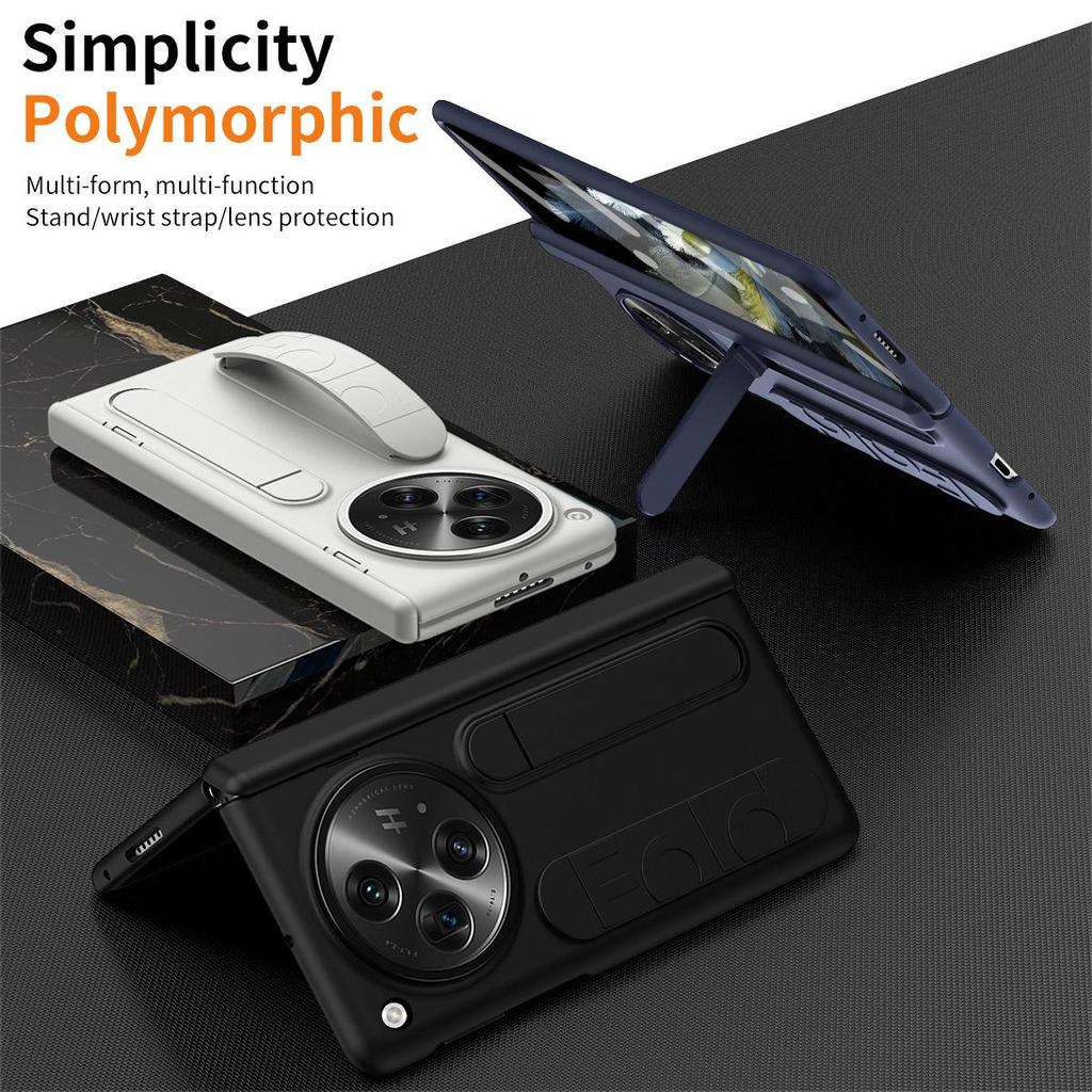 OnePlus Open Case: Full-Coverage Drop-Proof Design with Wrist Strap & Vertical Stand