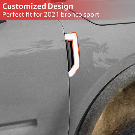 Chrom Kotflügel Seite Lüftungsgitter Auslassplatte Zierleiste Abdeckung für Ford Bronco Sport +