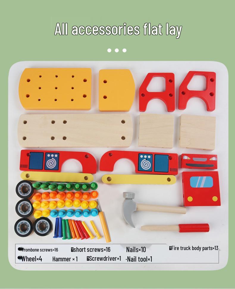 Creative Children's Multifunctional Nut Car: Enhance Fine Motor Skills with Hands-on Assembly Building Blocks.